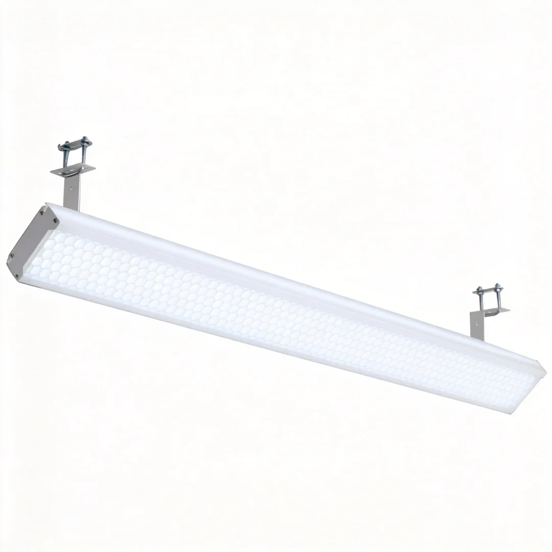 Three-sided luminous anti-glare badminton court light front view with honeycomb optical design