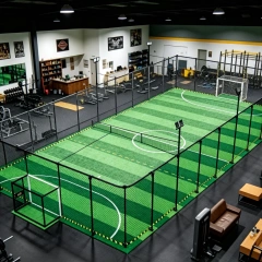 Top net protection system for enclosed football cage