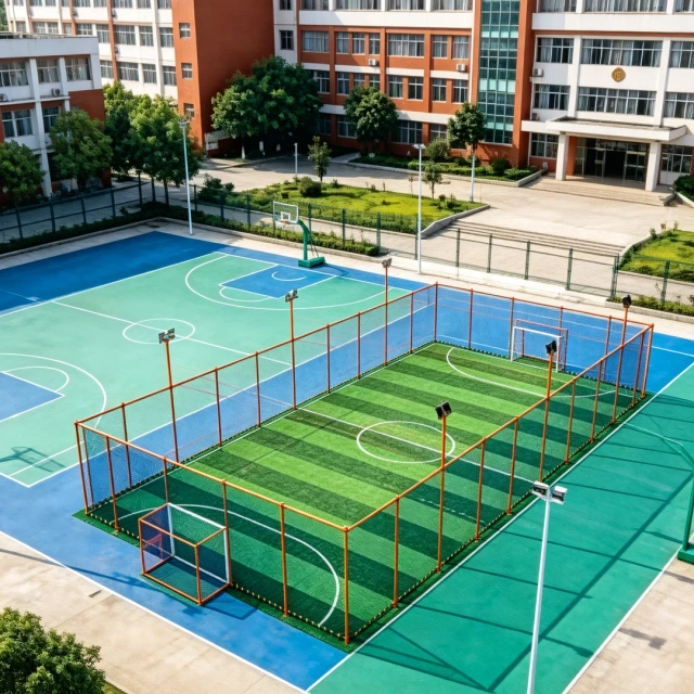 External post structure design of Soccer Cage football system
