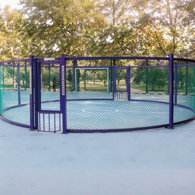3V3 Round Cage Court circular soccer cage with enclosed net structure for small-sided football facilities