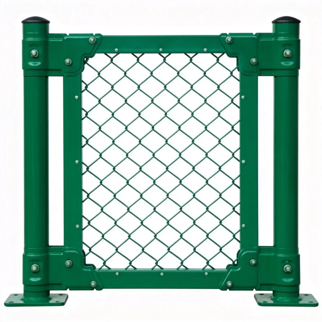 Concave Steel Frame Assembly Fence installed around outdoor sports court enclosure