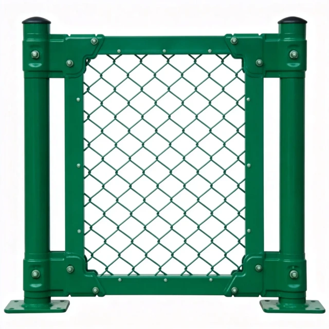 Concave Steel Frame Assembly Fence installed around outdoor sports court enclosure