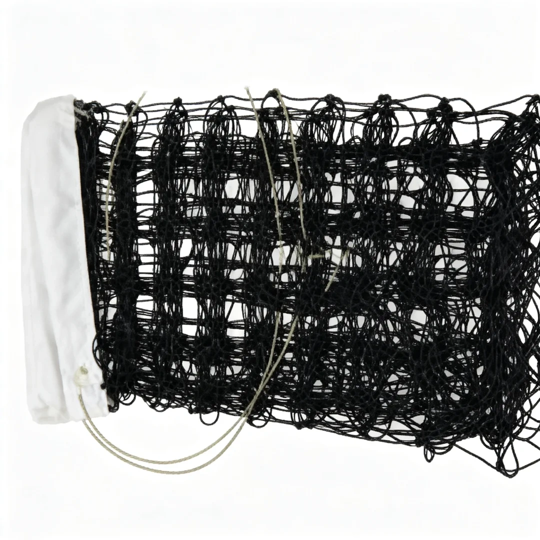 Volleyball Net PLX-0200 front view with waxed line flat edge construction