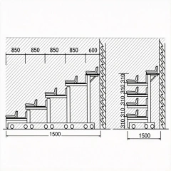 Low backrest stadium seat design with compact spectator seating arrangement