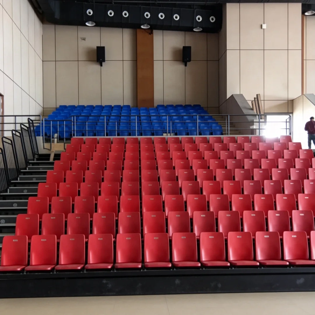 SQ-9003 electric telescopic stadium seating expanded configuration