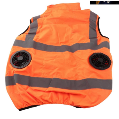 Reflective Cooling Vest with Rechargeable Cooling Fan, E-Modest Limited. ,Reflective Cooling Vest with Rechargeable Cooling Fan- E-Modest Limited.