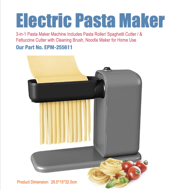 Electric Pasta Machine Homemade 3-in-1 Pasta Maker Machine Includes Pasta Roller/ Spaghetti Cutter / & Fettuccine Cutter, E-Modest Limited. ,Electric Pasta Machine Homemade 3-in-1 Pasta Maker Machine Includes Pasta Roller/ Spaghetti Cutter / & Fettuccine Cutter