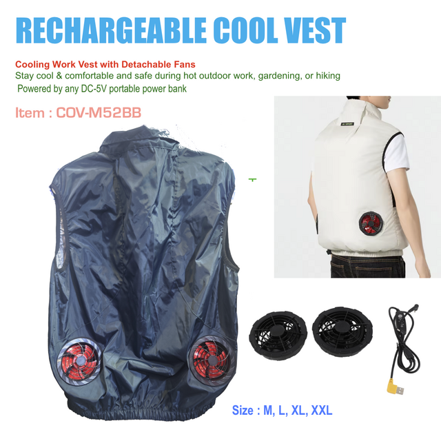 Air Condition Cool Vest Cool vest Air-Conditioned Waistcoat with Reflective Stripes, Rechargeable Work Clothes, E-Modest Limited. ,Air Condition Cool Vest Cool vest Air-Conditioned Waistcoat with Reflective Stripes, Rechargeable Work Clothes
