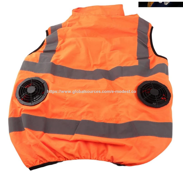 Air Condition Cool Vest with Cooling Fan, Air-Conditioned Waistcoat with Reflective Stripes, Rechargeable Work Clothes, E-Modest Limited. ,Air Condition Cool Vest with Cooling Fan, Air-Conditioned Waistcoat with Reflective Stripes, Rechargeable Work Clothes