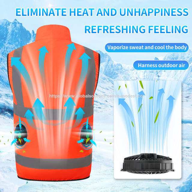 Air Condition Cool Vest with Cooling Fan, Air-Conditioned Waistcoat with Reflective Stripes, Rechargeable Work Clothes, E-Modest Limited. ,Air Condition Cool Vest with Cooling Fan, Air-Conditioned Waistcoat with Reflective Stripes, Rechargeable Work Clothes