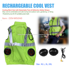 Air Condition Clothing Cool Vest with Cooling Fan Air-Conditioned Waistcoat with Reflective Stripes Rechargeable Work Clothes, E-Modest Limited. ,Air Condition Clothing Cool Vest with Cooling Fan Air-Conditioned Waistcoat with Reflective Stripes Rechargeable Work Clothes