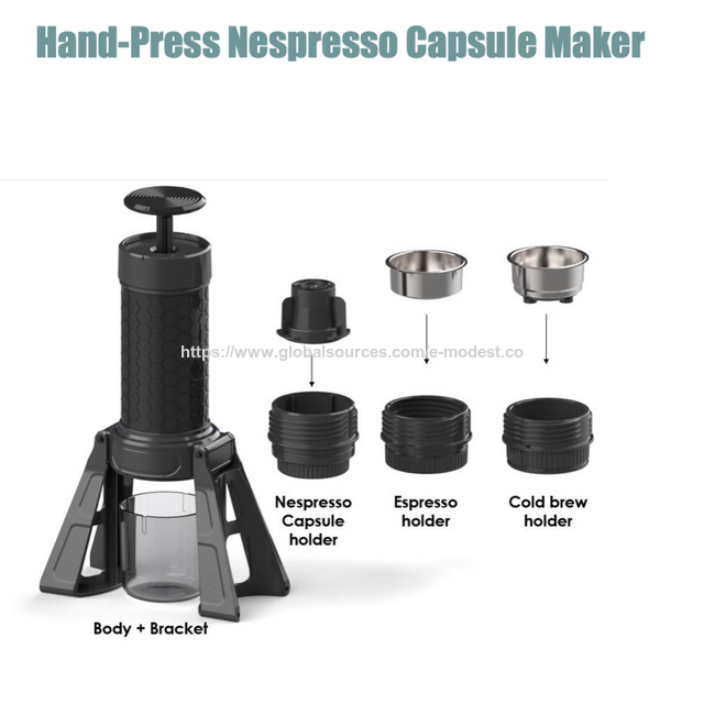 Manual Espresso Coffee Maker Portable without electricity, Hand-press Espresso and Capsule Coffee maker, E-Modest Limited. ,Manual Espresso Coffee Maker Portable without electricity, Hand-press Espresso and Capsule Coffee maker