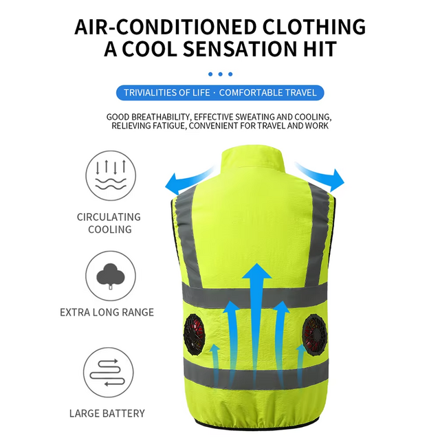 Reflective Cool-Vest with Cooling Fan, E-Modest Limited. ,Reflective Cool-Vest with Cooling Fan