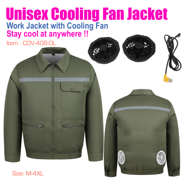 Summer Outdoor Work Jacket with Cooling Fans, E-Modest Limited. ,Summer Outdoor Work Jacket with Cooling Fans
