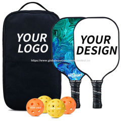 Pickleball paddle set, logo printing on paddle, Polypropylene honeycomb Core, Cold-press mold, E-Modest Limited. ,Pickleball paddle set, logo printing on paddle, Polypropylene honeycomb Core, Cold-press mold