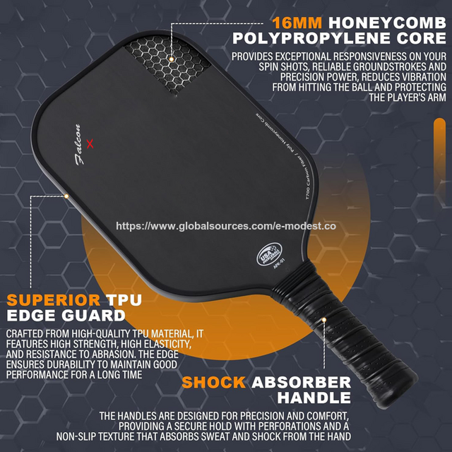 Pickleball paddle, professional level, Tournament play, logo printing on paddle, Polypropylene honeycomb Core, Heat-press mol, E-Modest Limited. ,Pickleball paddle, professional level, Tournament play, logo printing on paddle, Polypropylene honeycomb Core, Heat-press mol