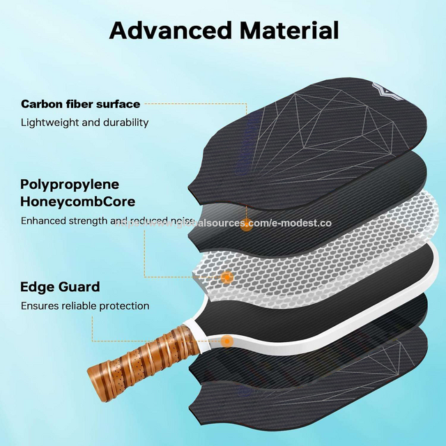 Pickleball paddle, USAPA, Professional & Competition-level, logo printing on paddle, Polypropylene honeycomb Core, Heat-press mol, E-Modest Limited. ,Pickleball paddle, USAPA, Professional & Competition-level, logo printing on paddle, Polypropylene honeycomb Core, Heat-press mol