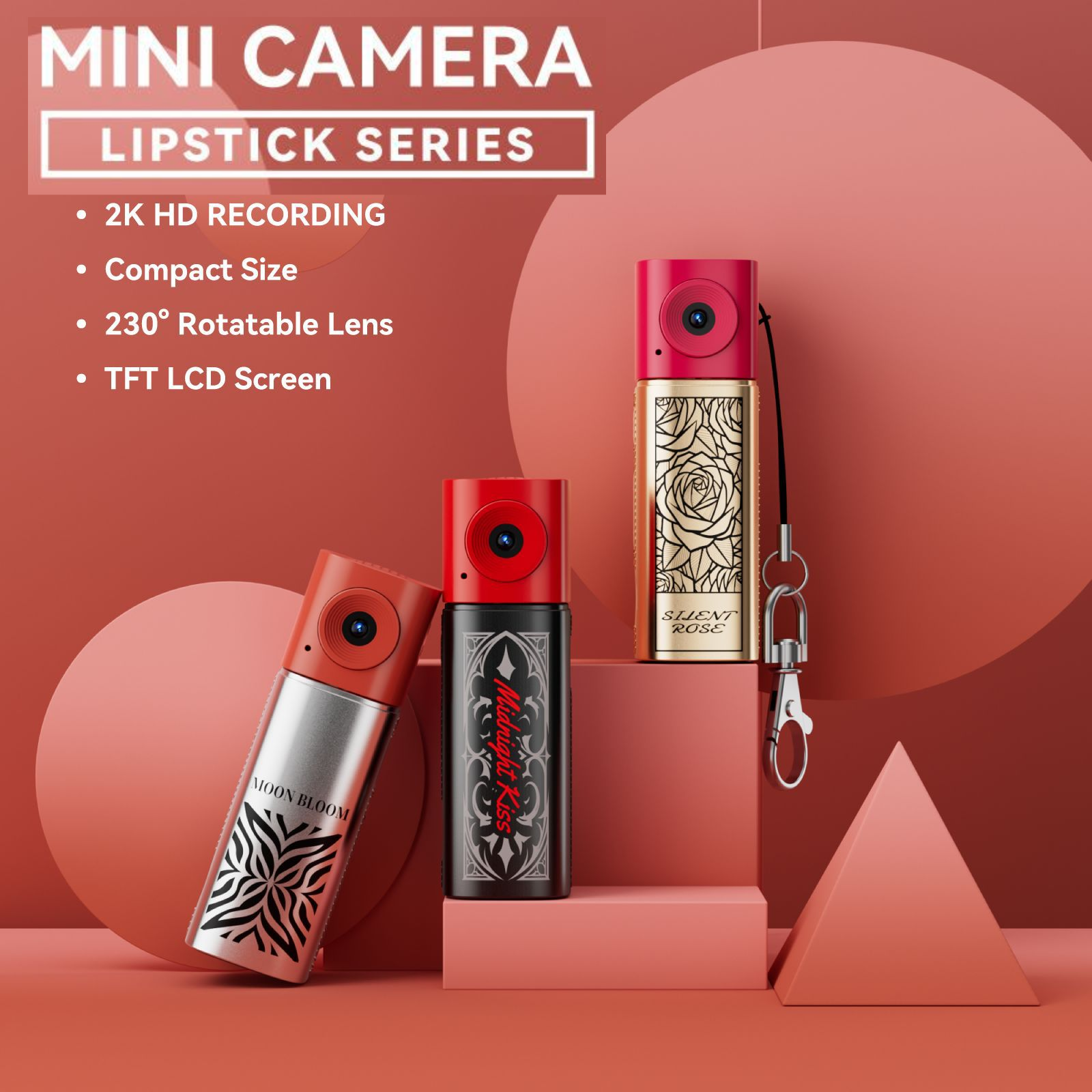 Lip Stick Mini digital snap camera keychain, E-Modest Limited. ,2K Mini digital snap camera keychain