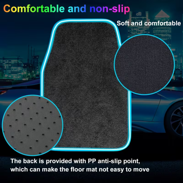 Custom Car Floor Mats with RGB color-changing edges, E-Modest Limited. ,Custom Car Floor Mats with RGB color-changing edges