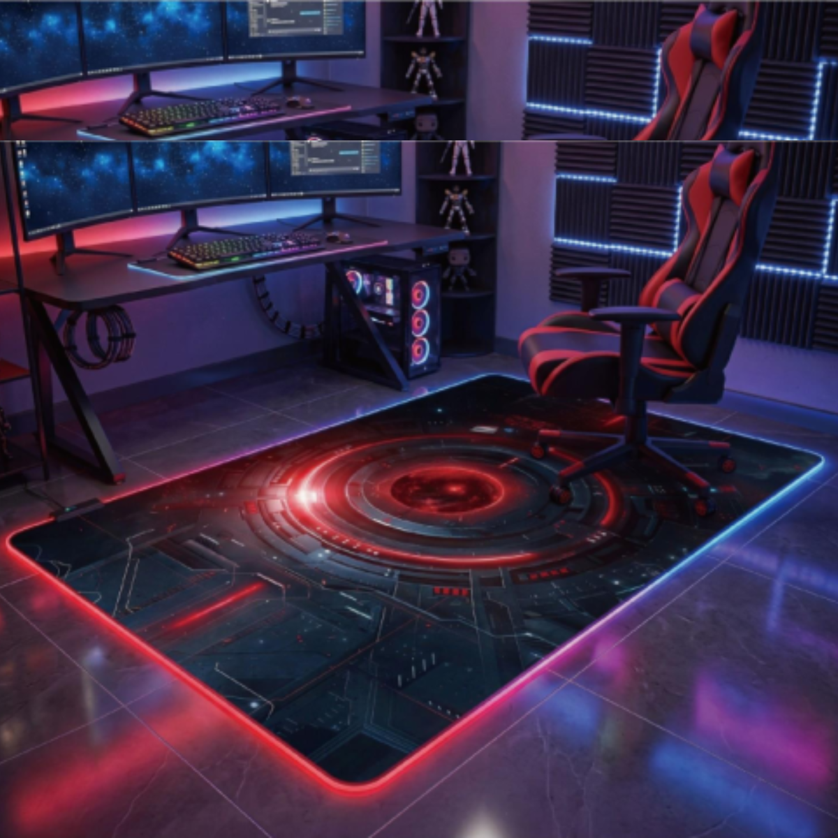 RGB GAMING ROOM FLOOR MAT with color-changing edges Rectangle shape, E-Modest Limited. ,RGB GAMING ROOM FLOOR MAT with color-changing edges Rectangle shape