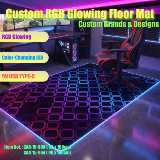 RGB GAMING ROOM FLOOR MAT with color-changing edges Rectangle shape, E-Modest Limited. ,RGB GAMING ROOM FLOOR MAT with color-changing edges Rectangle shape