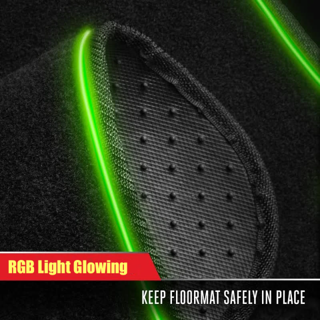 Custom Car Floor Mats with RGB color-changing edges, E-Modest Limited. ,Custom Car Floor Mats with RGB color-changing edges