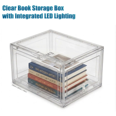Premium Stackable Transparent Book and Magazine Storage Box, E-Modest Limited. ,Premium Stackable Transparent Book and Magazine Storage Box