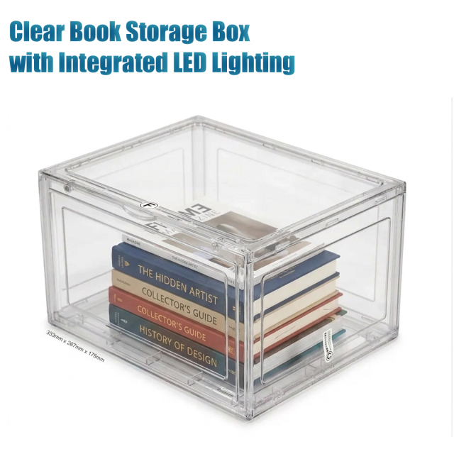 Premium Stackable Transparent Book and Magazine Storage Box, E-Modest Limited. ,Premium Stackable Transparent Book and Magazine Storage Box