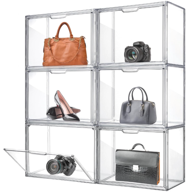 Premium Stackable Transparent Shoes and bags Storage Box, E-Modest Limited. ,Premium Stackable Transparent Book and Magazine Storage Box