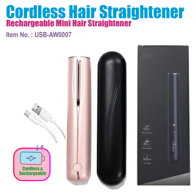 Rechargeable Hair Straightener, E-Modest Limited. ,PORTABLE WIRELESS HAIR STRAIGHTENER AND CURLER  Rechargeable Hair Straightener and Curler, portable size