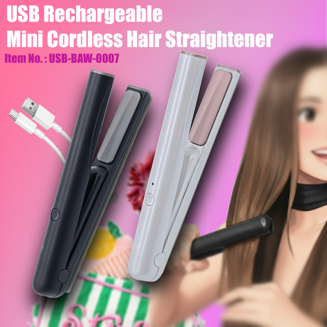 Rechargeable Hair Straightener, E-Modest Limited. ,PORTABLE WIRELESS HAIR STRAIGHTENER AND CURLER  Rechargeable Hair Straightener and Curler, portable size