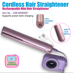 Rechargeable Hair Straightener, E-Modest Limited. ,PORTABLE WIRELESS HAIR STRAIGHTENER AND CURLER  Rechargeable Hair Straightener and Curler, portable size