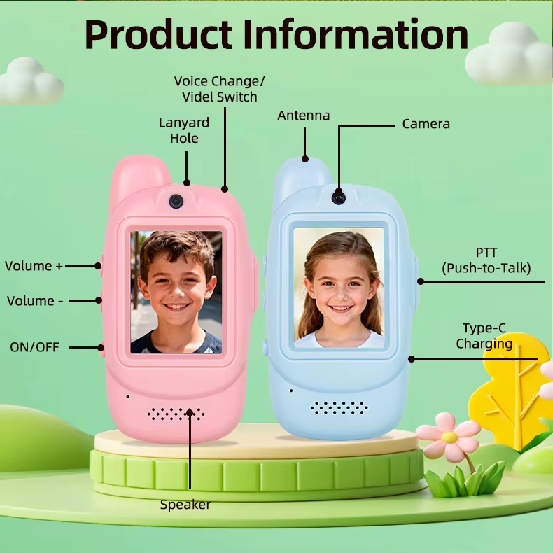 Rechargeable Video Walkie Talkies with Camera for Kids, E-Modest Limited. ,Children Video Walkie Talkies with Camera