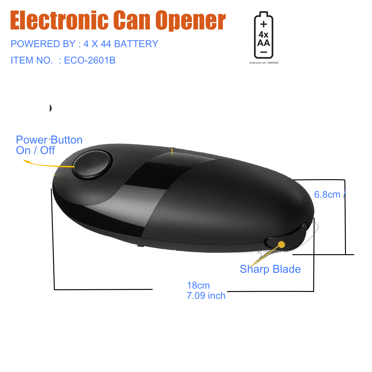 Automatic Electric Can Opener, E-Modest Limited. ,Rechargeable Electric Can Opener One-Touch Hands-Free Rechargeable Electric Can Opener