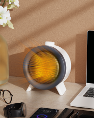 Portable Desk  Fan Heater, PTC Personal Heater for Indoor Room & Bedroom, E-Modest Limited. ,Small Electric Desk Fan Heater with 45° Adjustable Angle, PTC Personal Foot Warmer for Indoor Room & Bedroom