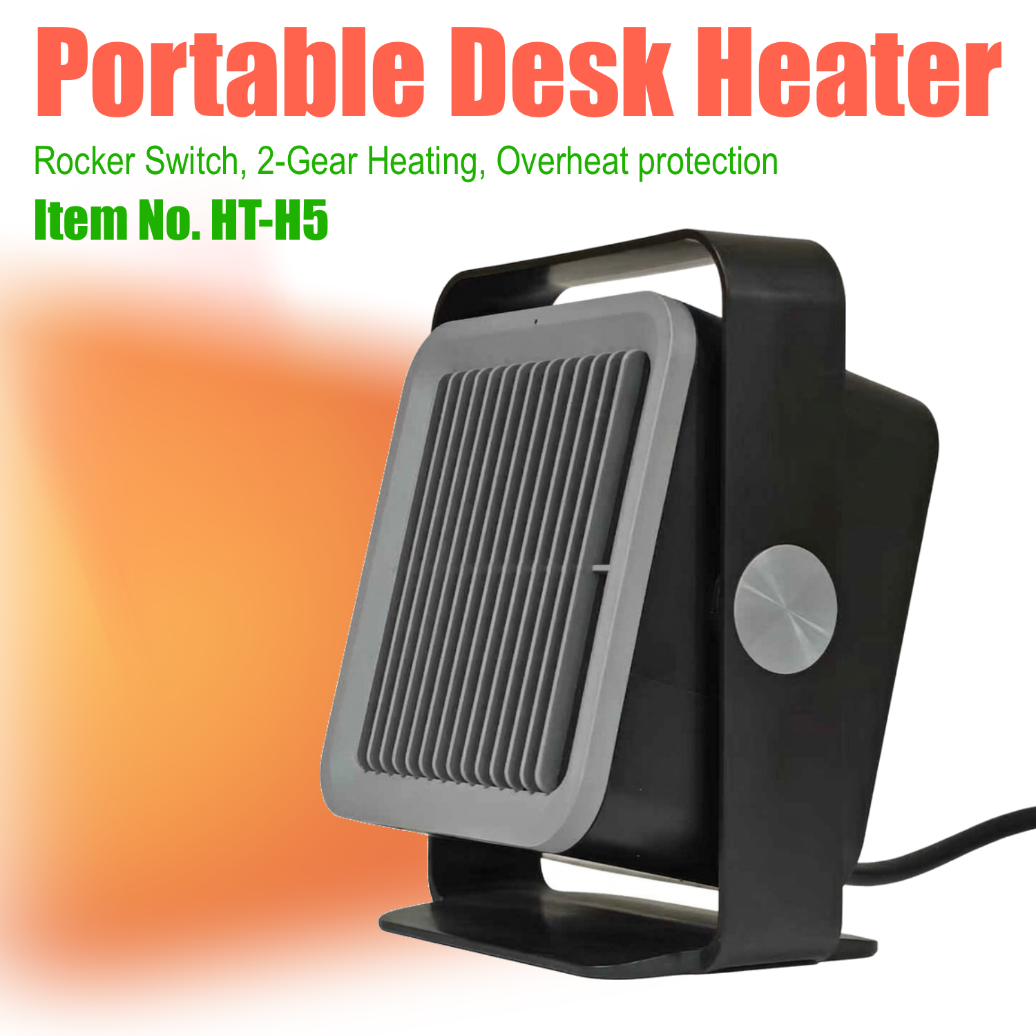 Small Electric Desk Fan Heater with 45° Adjustable Angle, PTC Personal Foot Warmer for Indoor Room & Bedroom, E-Modest Limited. ,Small Electric Desk Fan Heater with 45° Adjustable Angle, PTC Personal Foot Warmer for Indoor Room & Bedroom