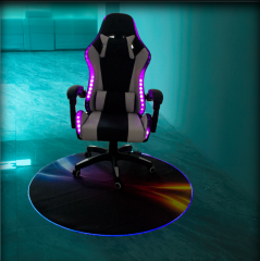Round RGB Gaming Chair Mat with Anti-Slip Base Game Zone Area RBG Floor Mat, E-Modest Limited. ,Round RGB Gaming Chair Mat with Anti-Slip Base Game Zone Area RBG Floor Mat
