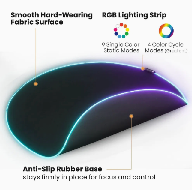 Round RGB Gaming Chair Mat with Anti-Slip Base Game Zone Area RBG Floor Mat, E-Modest Limited. ,Round RGB Gaming Chair Mat with Anti-Slip Base Game Zone Area RBG Floor Mat