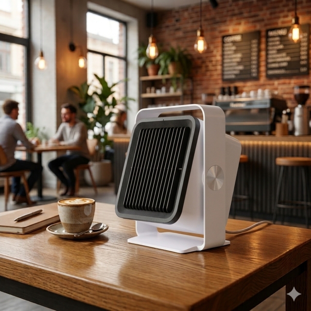 Small Electric Desk Fan Heater with 45° Adjustable Angle, PTC Personal Foot Warmer for Indoor Room & Bedroom, E-Modest Limited. ,Small Electric Desk Fan Heater with 45° Adjustable Angle, PTC Personal Foot Warmer for Indoor Room & Bedroom
