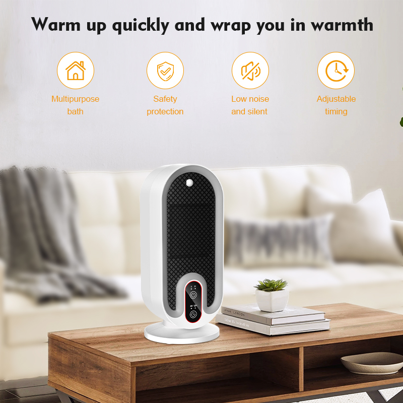 Portable Capsule Space Heater, E-Modest Limited. ,Smart Portable Capsule Space Heater with Digital Display (Item HT-H6), 2-Speed Personal Desktop Fan Heater with 12H Timer, PTC Ceramic Table Warmer with Tip-Over & Overheat Protection