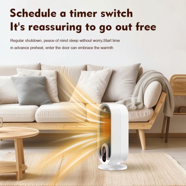 Portable Capsule Space Heater, E-Modest Limited. ,Smart Portable Capsule Space Heater with Digital Display (Item HT-H6), 2-Speed Personal Desktop Fan Heater with 12H Timer, PTC Ceramic Table Warmer with Tip-Over & Overheat Protection
