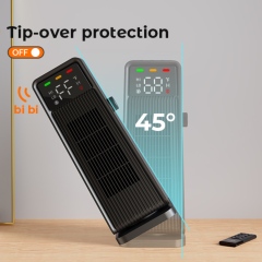 Electric Smart Ceramic Space Heater, E-Modest Limited. ,Electric Smart Ceramic Space Heater Oscillating Smart Ceramic Space Heater with Remote Control, Desktop PTC Tower Heater with LCD Temperature Display, 2-Speed Personal Quiet Table Fan Heater for Office & Home (Item HT-H3)