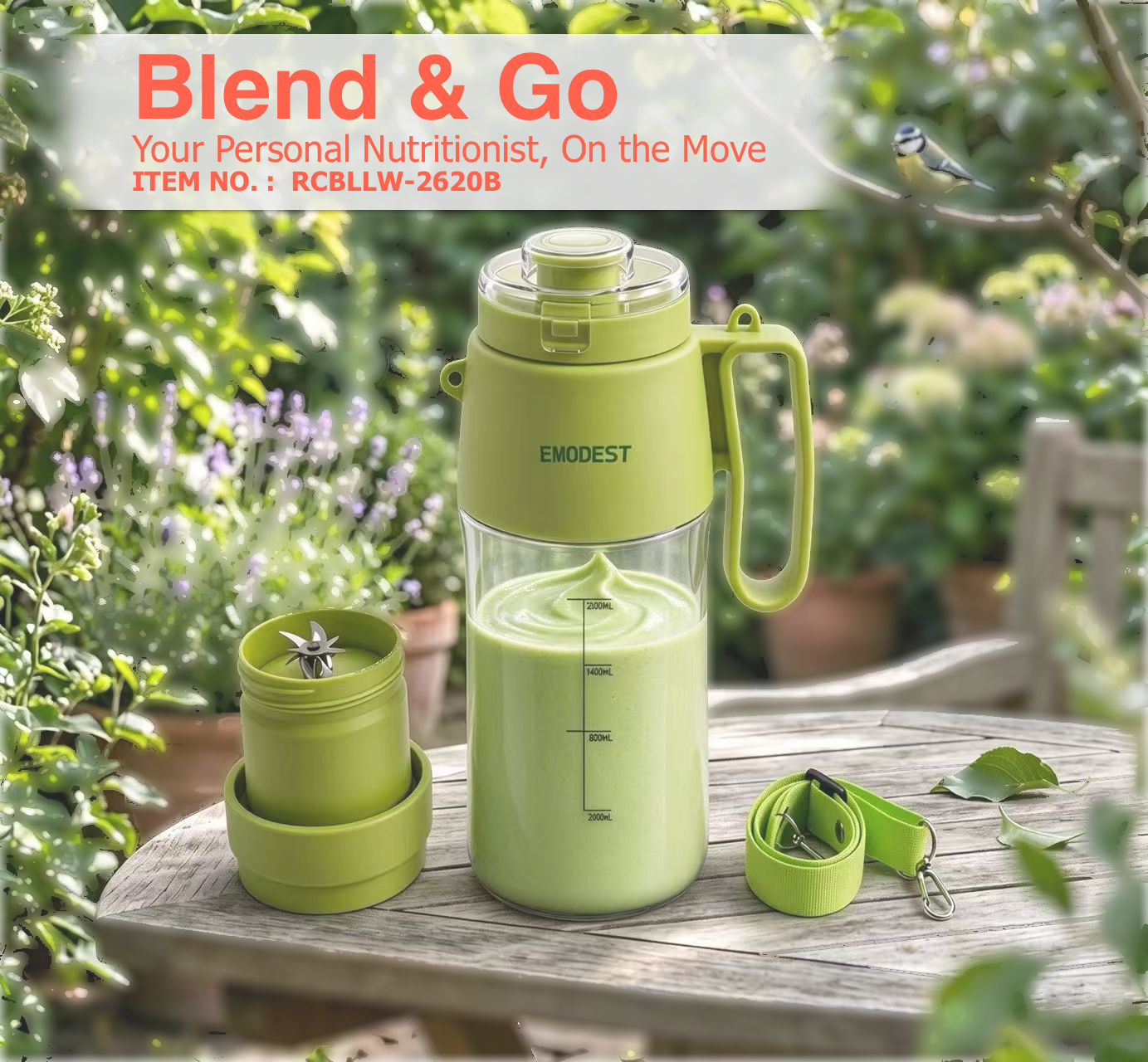 Wireless Portable Blender Large-capacity 1200ml Ice Crushing Juicer, E-Modest Limited. ,Wireless Portable Blender Large-capacity 1200ml Ice Crushing Juicer