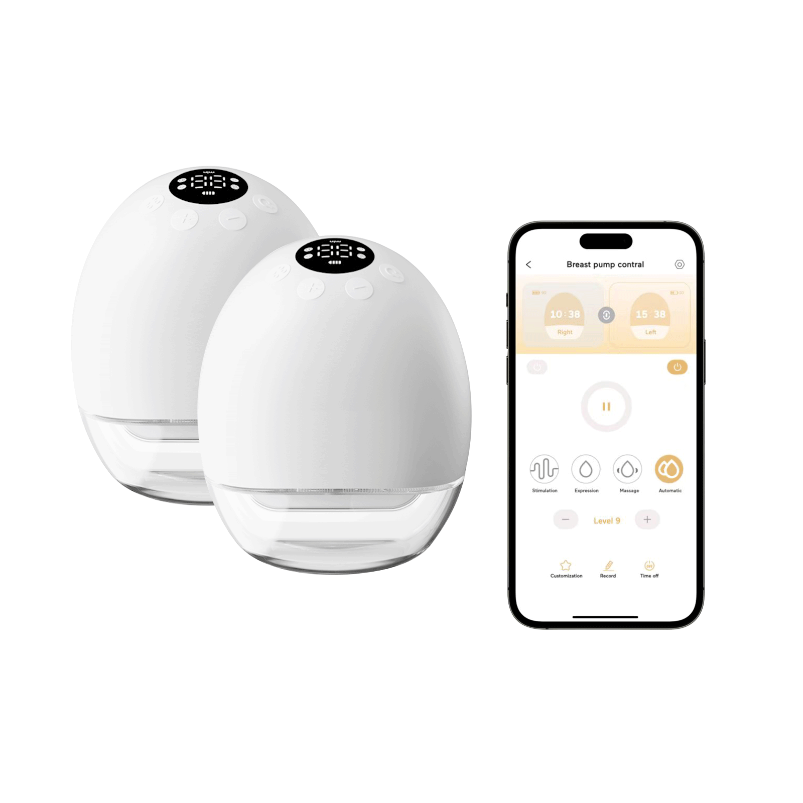 AOV6861 Single Electric Small BPA Free 4 Modes 12 Levels 150ml Lactating Wireless Wearable Variable Flow Tritan Material