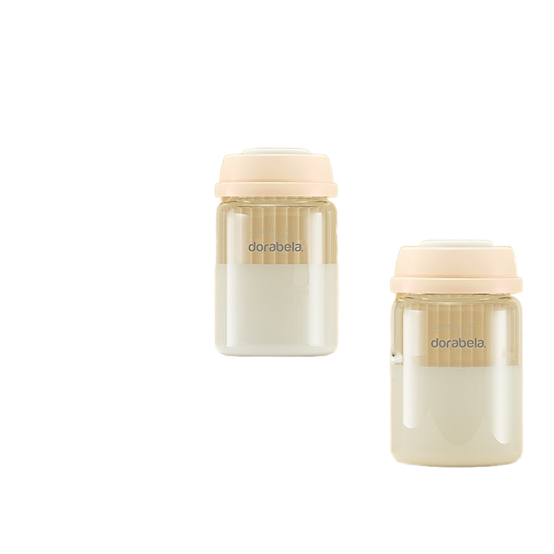 Dorabela Silicon Breast Milk Storage Bottle with Variable Flow PVC Free Wide Mouth Handle for 1-2 Years