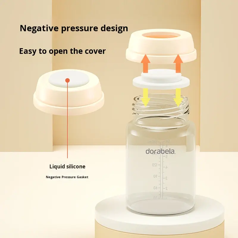 Dorabela Silicon Breast Milk Storage Bottle with Variable Flow PVC Free Wide Mouth Handle for 1-2 Years