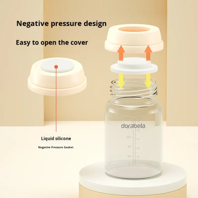 Dorabela Silicon Breast Milk Storage Bottle with Variable Flow PVC Free Wide Mouth Handle for 1-2 Years