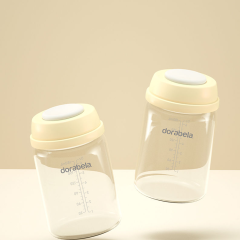 Dorabela Silicon Breast Milk Storage Bottle with Variable Flow PVC Free Wide Mouth Handle for 1-2 Years