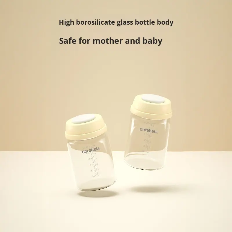 Dorabela Silicon Breast Milk Storage Bottle with Variable Flow PVC Free Wide Mouth Handle for 1-2 Years
