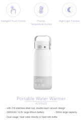 USB Rechargeable Baby Bottle Warmer Thermostat Portable Travel Milk Warmer Factory Wholesale Fast Feeding Bottle Warmer Keep